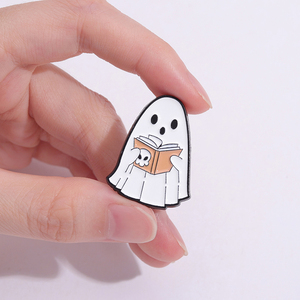Halloween citrouille Boo émail broches champignon fleur broche revers Badge drôle dur broches en gros sac à dos bijoux cadeau pour les amis - Product Image 4