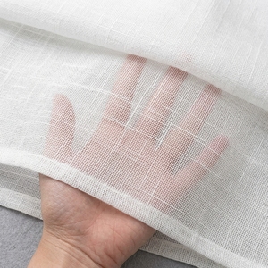 Voilages modernes aspect <span class=keywords><strong>lin</strong></span> <span class=keywords><strong>blanc</strong></span> DaiRui, rideaux à œillets en tissu voile pour hôtels et salons, vente en gros - Product Image 3