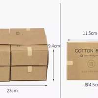 Palos de oreja de madera con logotipo personalizado, bastoncillos de algodón natural, 200 Uds., bastoncillos de algodón de bambú con caja de papel Kraft