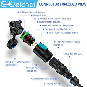 EW-LP12 công nghiệp phát hành nhanh chóng kết nối không thấm nước M12 2-8 pin mặt bích ổ cắm IP68 hàng không PBT vỏ nhựa 5A Đánh giá đồng - Product Image 4