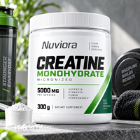 Créatine monohydrate micronisée en poudre en gros, marque privée OEM, pour hommes et femmes, 300g 5000mg, soutient la force et la puissance*GMP