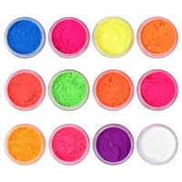 Poudre fluorescente pour ongles, 12 couleurs, Pigments scintillants, effet fluorescent