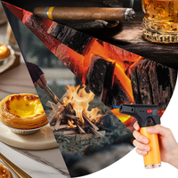 Briquet torche à flamme jet portable coupe-vent de luxe, thème Noël, pour bougies, cigares, fêtes et camping