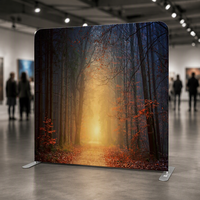 Support d'affichage en aluminium avec impression personnalisée de paysage tropical, toile tendue pour l'affichage en salon professionnel et la décoration visuelle intérieure