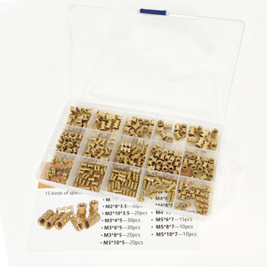 Kit de 330 Piezas de Tuercas Roscadas de Latón M2 M3 M4 M5, Tuercas de Inserción de Cobre Moleteadas Moldeadas por Inyección para Plástico - Product Image 3