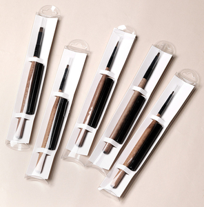 Ensemble de 9 pinceaux de nail art de style japonais avec manche en bois, poils en nylon doux, pour liner ovale, détails fins et gel, avec capuchons individuels - Product Image 5