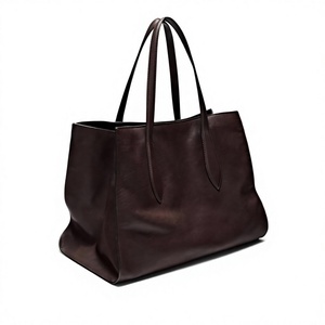 Pochette en cuir véritable faite à la main avec fermeture éclair, souple, imperméable, durable, écologique, légère, sacs à main décontractés et tendance - Product Image 2