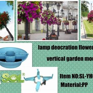 Pot suspendu pour jardin vertical, pot à lumière intégrée, utilisé avec des fleurs/plantes vertes, en plastique moderne bleu - Product Image 2