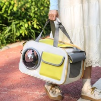 Sac de transport portable pour chat et chien en tissu Oxford, style capsule, sac à bandoulière, grande capacité, respirant, capacité de 13 kg, pour les sorties