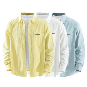 Chemise décontractée en coton pour <span class=keywords><strong>homme</strong></span> OEM ODM, respirante, infroissable, à manches longues, avec logo personnalisé pour les acheteurs de marques - Product Image 1