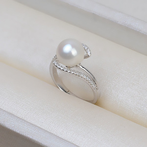 Anillo Abierto de Plata S925 para Mujer, Ajustable, con Perla y Accesorios para DIY, Bandeja Vacía de 43 mm - Product Image 4