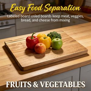 Ensemble de 3 planches à découper avec support en bois pour <span class=keywords><strong>la</strong></span> décoration <span class=keywords><strong>du</strong></span> comptoir de <span class=keywords><strong>cuisine</strong></span>, pour le <span class=keywords><strong>fromage</strong></span>, le pain, <span class=keywords><strong>la</strong></span> viande, les légumes - Product Image 2