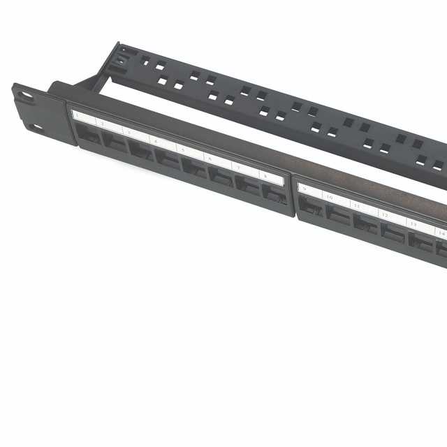 Cat6 UTP Unshielded 24 Port 1U 19 Inch Rack Mount Blank Keystone RJ45 Patch Panel with Back Bar