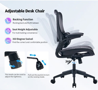 Chaise ergonomique moderne à dossier haut et pivotante pour bureau d'ordinateur en maille Chaises d'officiers pour ascenseur à gaz
