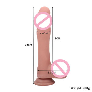 9,44 inch extra grote siliconen dildo mallen, 9-frequentie vibratie seksspeeltje, schokkende rubberen gigantische dildo voor vrouwen - Product Image 3
