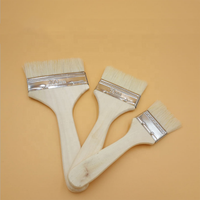 Pinceaux Professionnels à Manche en Bois avec Logo Personnalisé, Ensemble de Pinceaux de Peinture pour Murs, Virole en Acier Inoxydable