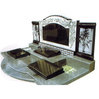 Grande pierre tombale noire en pierre de granit, Design pas cher, cimetière, marbre