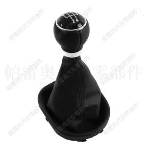 Pomo de palanca de cambios de cuero para coche Volkswagen, 5 velocidades, costuras negras, diseño ergonómico para Passat B6 Caddy - Product Image 5