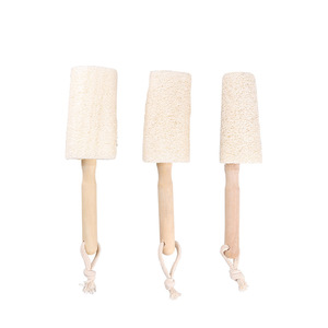 Natural Luffa <b>Loofah</b> Body Scrubber with Long Wooden Handle Exfoliating Bath Brush for Men and Women Cleaning Brushes - Product Image 4