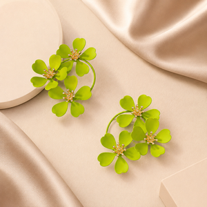 ต่างหูแฟชั่นรูปดอกไม้ขนาดใหญ่สำหรับผู้หญิง สไตล์หรูหรา - Product Image 6