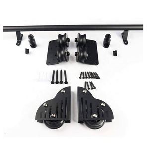WEKIS Kit de Rieles de Acero y Aluminio Modernos, Juego Completo de Herrajes Deslizantes para Puertas Correderas de Granero, para Edificios de Oficinas, Incluye Soportes, 300 Lbs - Product Image 1