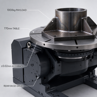 Positionneur de soudage horizontal rotatif industriel WB1S-1000, table de 770 mm, capacité de 1000 kg, boîte de vitesses de précision, pour utilisation avec robot de soudage