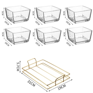 Luxurious Custom Servewave Serving <strong>Tapas</strong> <strong>Plates</strong> Set Dried Dessert Dishes with Stand Iron Snack Bars Restaurant Quality Glass - Product Image 6