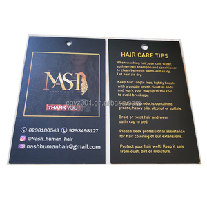 HH-007 Etiquetas Colgantes para Paquetes de Cabello con Logotipo en Papel Dorado Impreso Personalizado, Venta al Por Mayor - Product Image 4