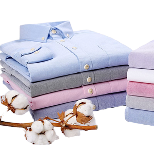 Camisa de Vestir Formal de Manga Larga para Hombre, 100% Algodón Oxford, Estilo Casual de Negocios, Color Sólido, Secado Rápido, Transpirable, Corte Ajustado, Otoño 2025 - Product Image 1