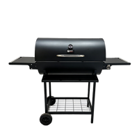 Barbecue au charbon de bois NL Modern Premium avec structure pliable en fer thermolaqué, roulettes et table double face pour usage domestique et extérieur