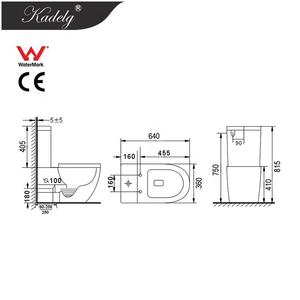 โถสุขภัณฑ์ติดผนังเซรามิก อุปกรณ์สุขภัณฑ์จีน ระบบชำระล้างแบบ P-trap สีดำด้าน สำหรับห้องน้ำ - Product Image 5