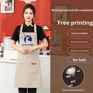 Grembiule da Cucina in Tela con Logo Stampato per Caffè e Ristoranti, Comodo e Adatto per Uniformi del Personale, con Fibbia in Metallo e Design Regolabile - Product Image 5