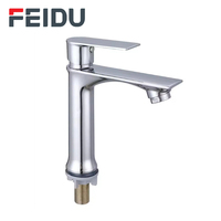 Keran Wastafel Kamar Mandi FEIDU Modern Satu Lubang Sensor Sentuh Chrome dengan Inti Keramik