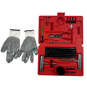 61 pcs/सेट वाटरप्रूफ टी-हैंडल फुल-फंक्शन कार टायर रिपेयर किट-जाली लंबी नाक के पिलियर + बड़े दबाव गेज - Product Image 1