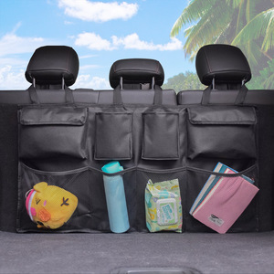 Bolsa de almacenamiento para respaldo de asiento de coche, 4-7 compartimentos, tela Oxford 600D, universal para organizar el maletero - Product Image 2