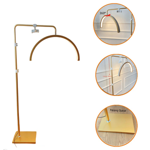 Mobiliario Moderno para Salón de Belleza Lámpara de Media Luna Dorada de 23 Pulgadas con Rotación y Altura Ajustable para Pestañas con Brillo en Oferta - Product Image 4