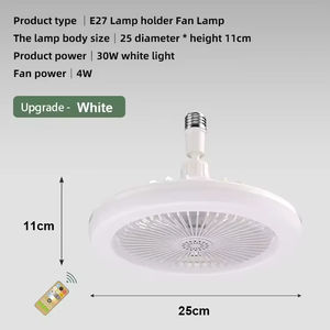 Ventilateur de plafond moderne, silencieux, gris, design unique, 3 pales, télécommande, avec éclairage - Product Image 2