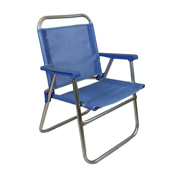 في الهواء الطلق المحمولة كرسي شاطئ قابل للطي للطي الربيع كرسي مع البلاستيك مقبض