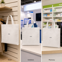 Sacs de magasinage en PP non tissé recyclables et écologiques avec fermeture à bouton-pression, sacs de courses laminés en nouveau matériau
