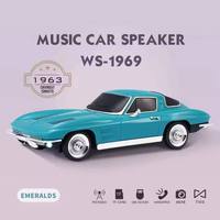 Haut-parleur stéréo rétro sans fil professionnel d'extérieur Ws1969 de style voiture 5.1, puissance de sortie 10-30W, autonomie de 3-5 heures, coloré