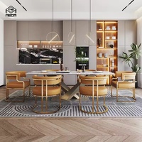 Chaises de salle à manger en cuir de style nordique moderne ZSZM avec structure métallique pour hôtels, salons de manucure et salons