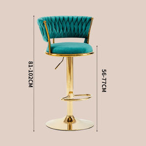 Taburetes de Bar de Lujo Modernos con Altura Ajustable y Giratorios, Color Dorado, <span class=keywords><strong>para</strong></span> Barra de Cocina - Product Image 6