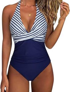 New Women <b>Cross</b> Back Color Block One Piece Swimsuit Sexy Backless Bodysuit Swimwear In Stock For European American Market - Product Image 3