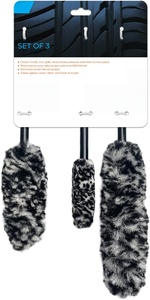 Hot Selling Black White PP <b>Plastic</b> <b>Wheel</b> Brush Kit Tire Long Reach Bendable Car Wash Brushes Cleaning Detail Brush Model - Product Image 3