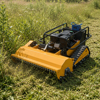 Tondeuse à fléaux télécommandée à essence, à braquage zéro, pour l'élimination de l'herbe haute, les allées des vergers et les terrains agricoles accidentés