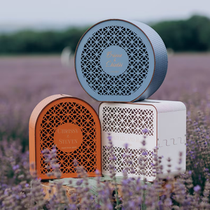 Boîte à cartes de mariage moderne Boho avec décor de fête en <span class=keywords><strong>bois</strong></span> imprimé floral et verre acrylique pour mariages et événements - Product Image 6