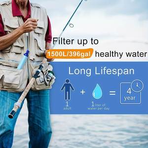 Water Filter Straw System Personal Emergency Water Purifier <b>Camping</b> Hiking Climbing Running Barbecue Made Cotton - Product Image 4