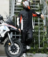 Combinaison imperméable en nylon imperméable pour les activités de plein air de moto et de vélo de course Pantalon et manteau de pluie fendus pour l'escalade