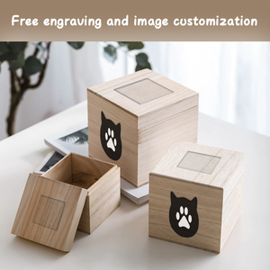 Tamanho personalizado LOGOTIPO Madeira pet urna Pet urna cão gato cremação urna Pet cinzas caixa de proteção - Product Image 6