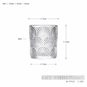 Venta al por mayor de fábrica: Portavelas de cristal transparente con patrón de diamante en relieve para velas de té y whisky - Product Image 6